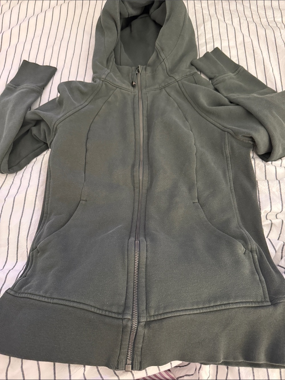 lululemon athletica Olive Green Hooded Zip Jacket